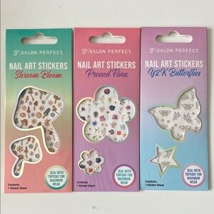 3 x Salon Perfect Nail Art Stickers Set
